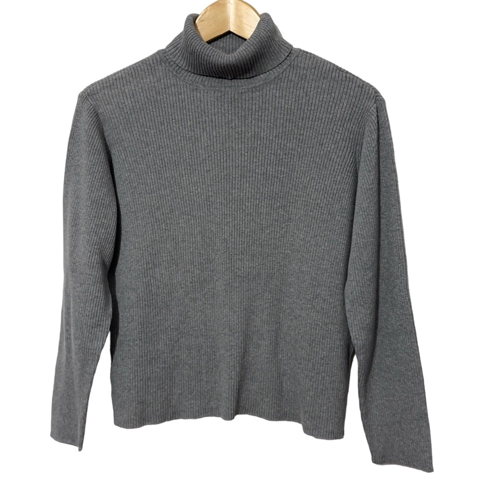 Petite Sophisticate Ribbed Knit Vintage Turtleneck L